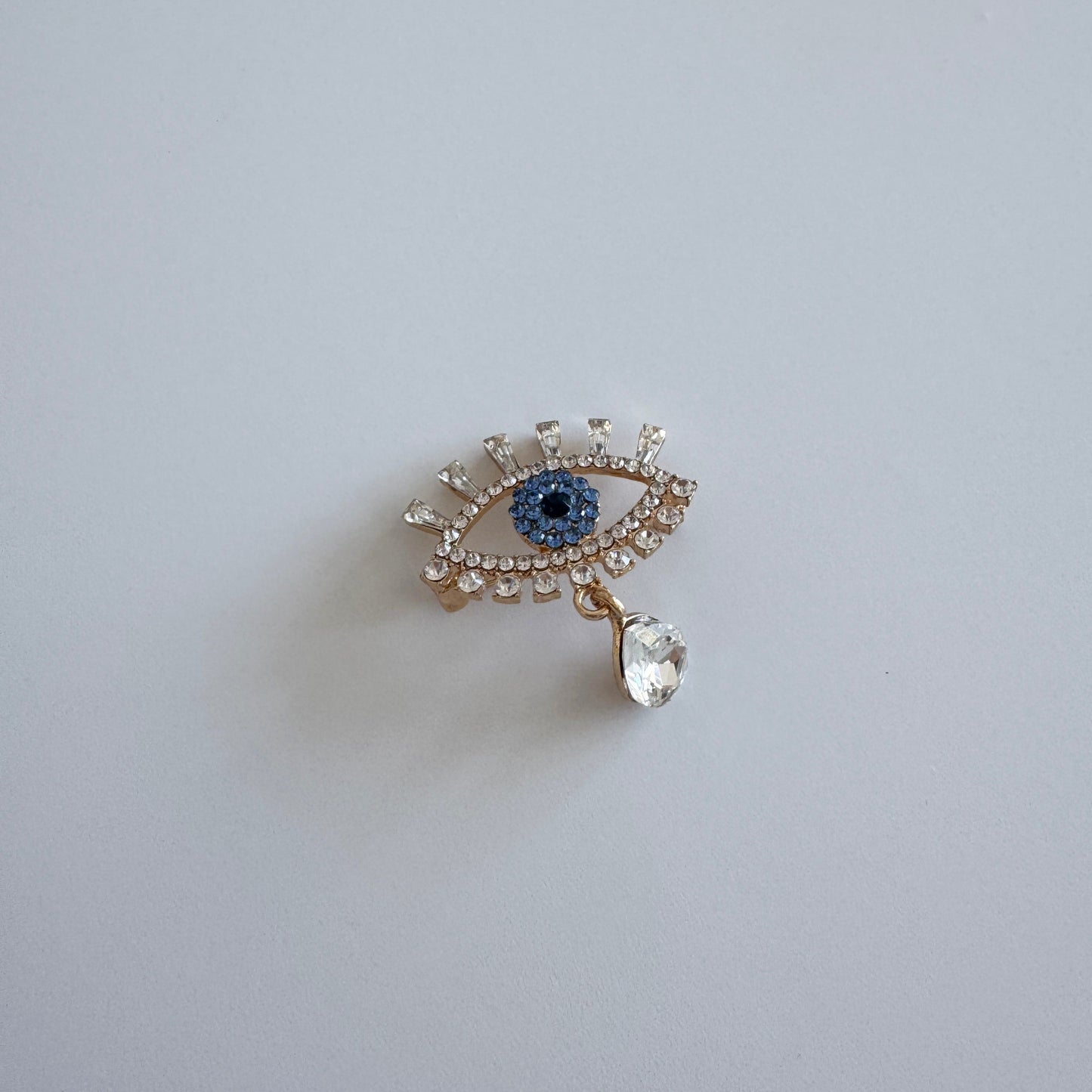 Evil Eye Droplet Brooch - Blue