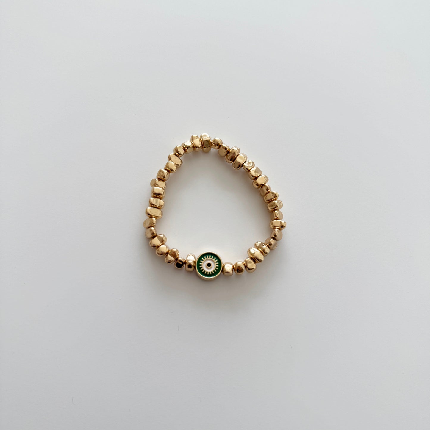 Gold Plated Evil Eye Nugget Bracelet