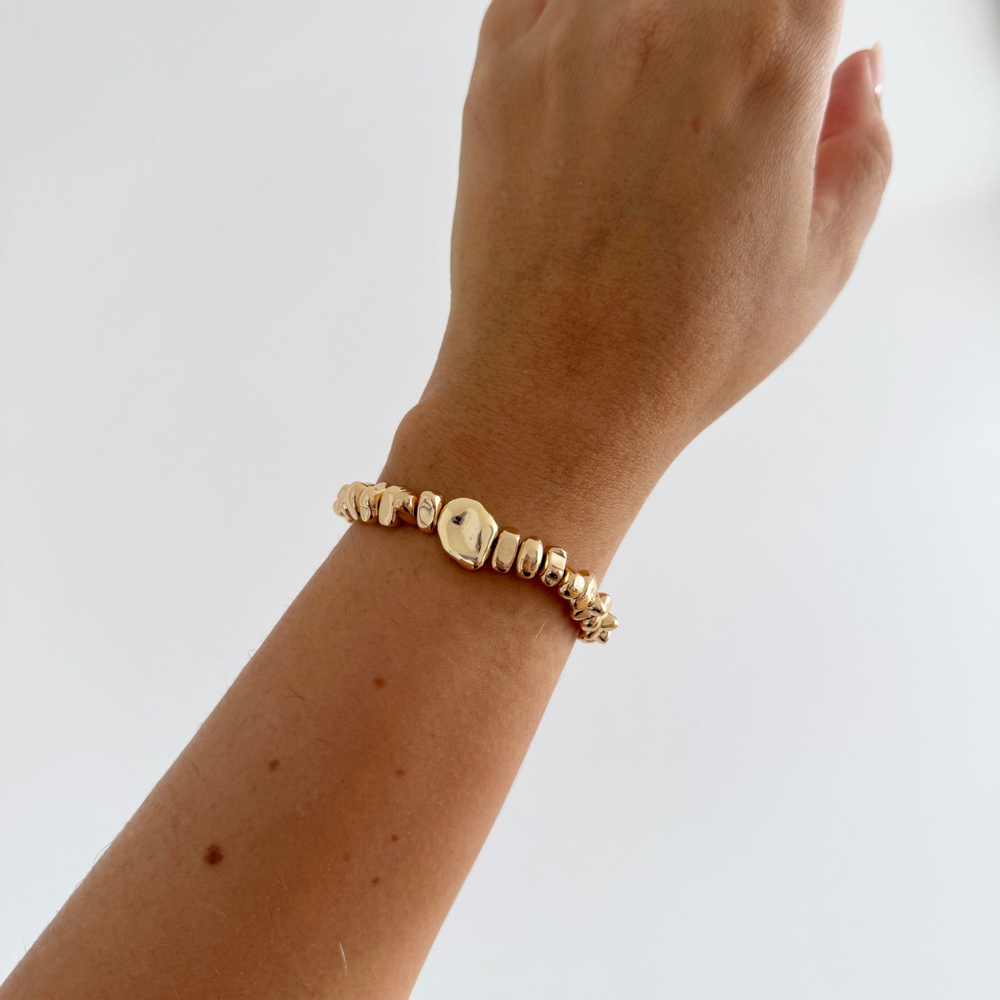 Gold Plated Nugget Bracelet