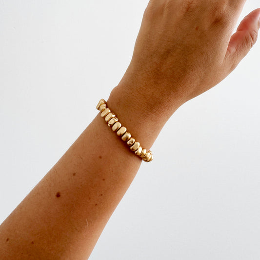 Matte Gold Plated Nugget Bracelet