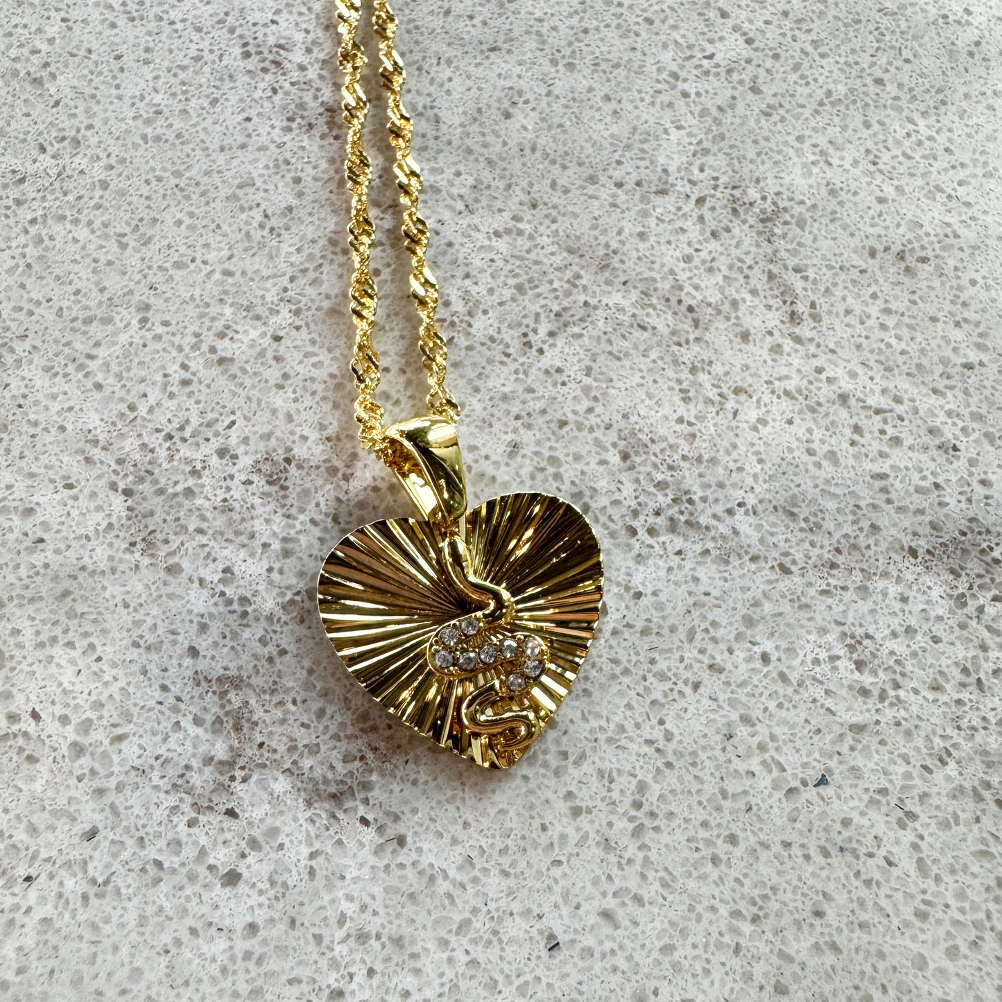 Heart Snake Pendant + Chain