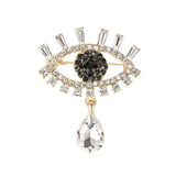 Evil Eye Droplet Brooch - Black